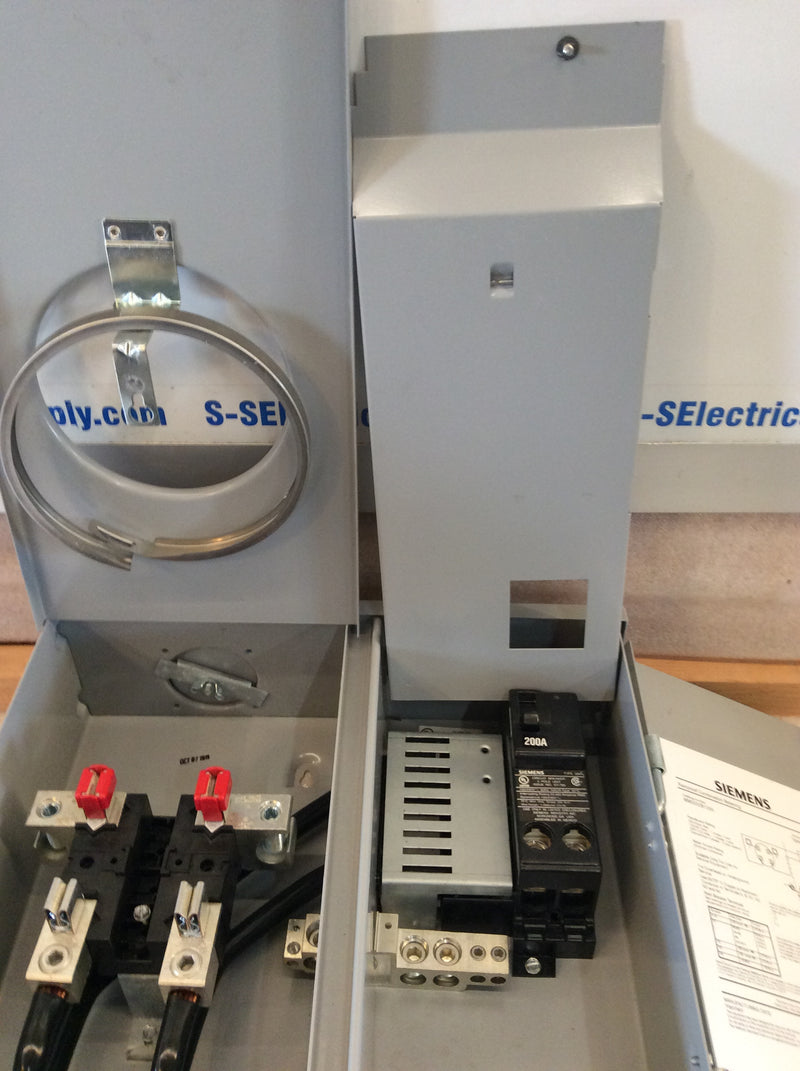 Siemens MM0202B1200 Single Phase 200A 120/240VAC Nema3R Rainproof Combination Meter/Main