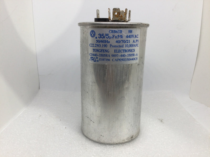 CBB65B 35/5uf +/-5% MFD 440 VAC CAP050350440Cs