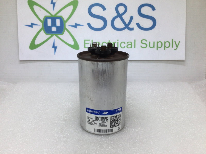 Genteq D147086P19; 45uf, 7.5uf, 440Vac, 50/60Hz Capacitor