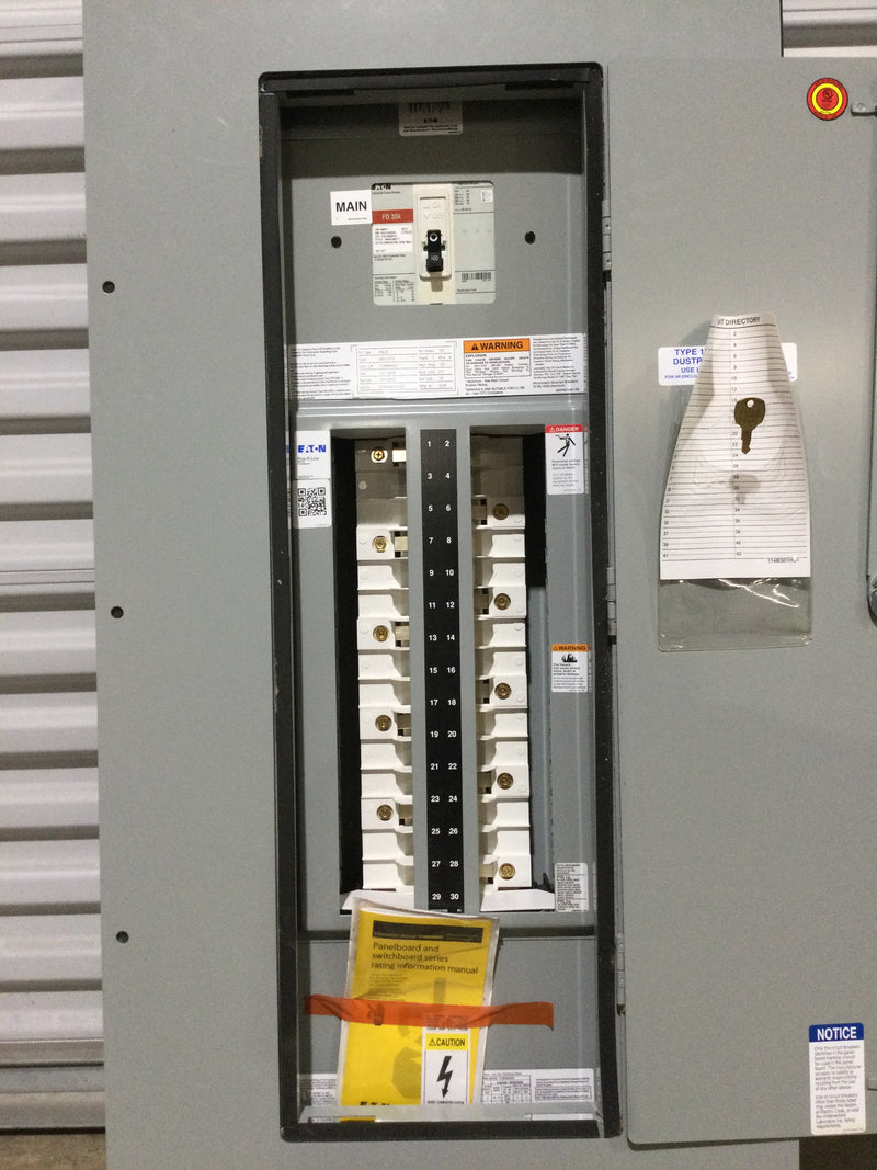 Eaton/Cutler-Hammer (PRL2A/30): 480Y/277V, 100A Main Included, 3Ph/4 Wire, Nema3R, 30 Circuit Panelboard (20 1/2" x 42")