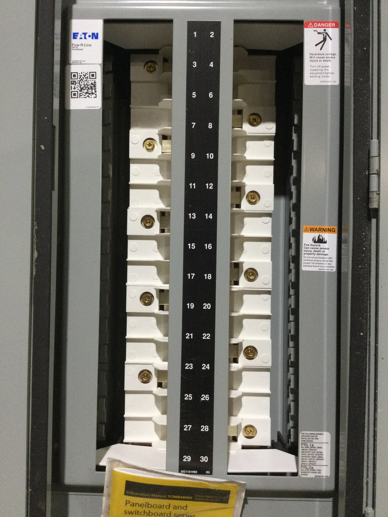 Eaton/Cutler-Hammer (PRL2A/30): 480Y/277V, 100A Main Included, 3Ph/4 Wire, Nema3R, 30 Circuit Panelboard (20 1/2" x 42")