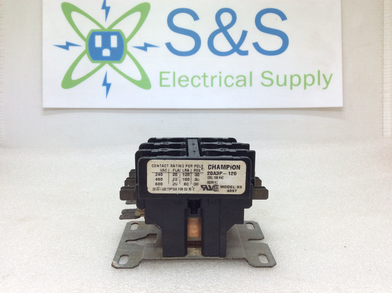 Champion 20A3P-120 Model 93 4097 Contactor Coil 120V