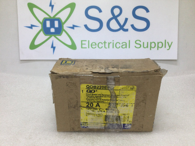 Square D Qob220epd Equipment Protective Device 2 Pole 20 Amp Bolt-In