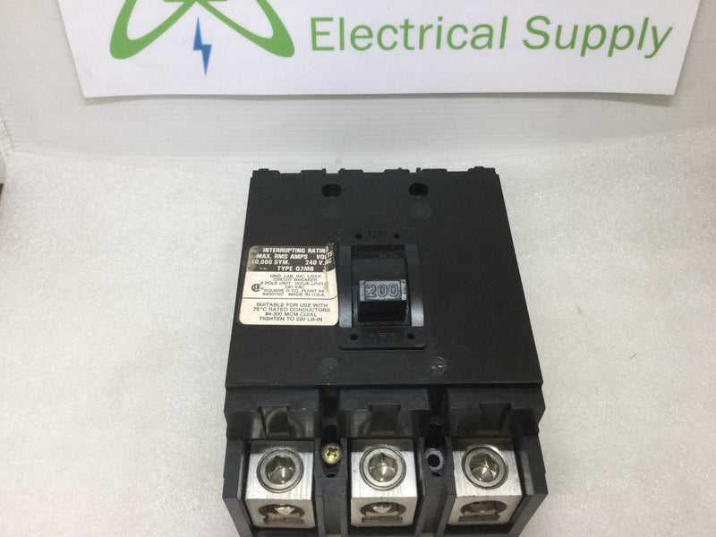 Square D Q2mb Q2m3200mb 3 Pole 200 Amp 240v Circuit Breaker