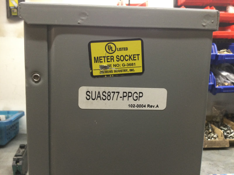 Siemens SUAS877-PPGP; 200 Amp, 1 Phase, 3 Wire Ringless Type Meter Socket Continuous Duty Nema-3r