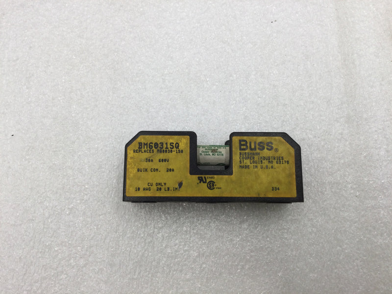 Buss BM60315Q 30 Amp 600V Fuse Holder Single Pole Quick Connect 20A