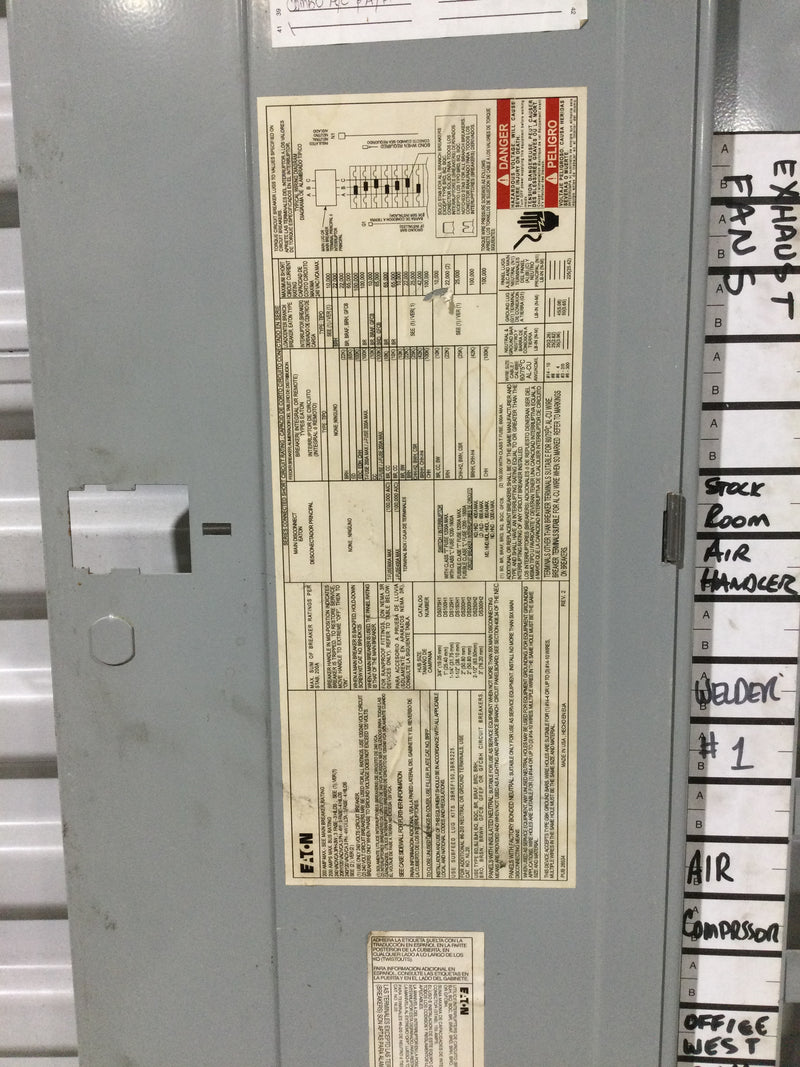 Eaton 200 Amp 120/240V 21/42 Space 3 Phase 4 Wire w/Main breaker Panel Cover 46" x 15 6/16"