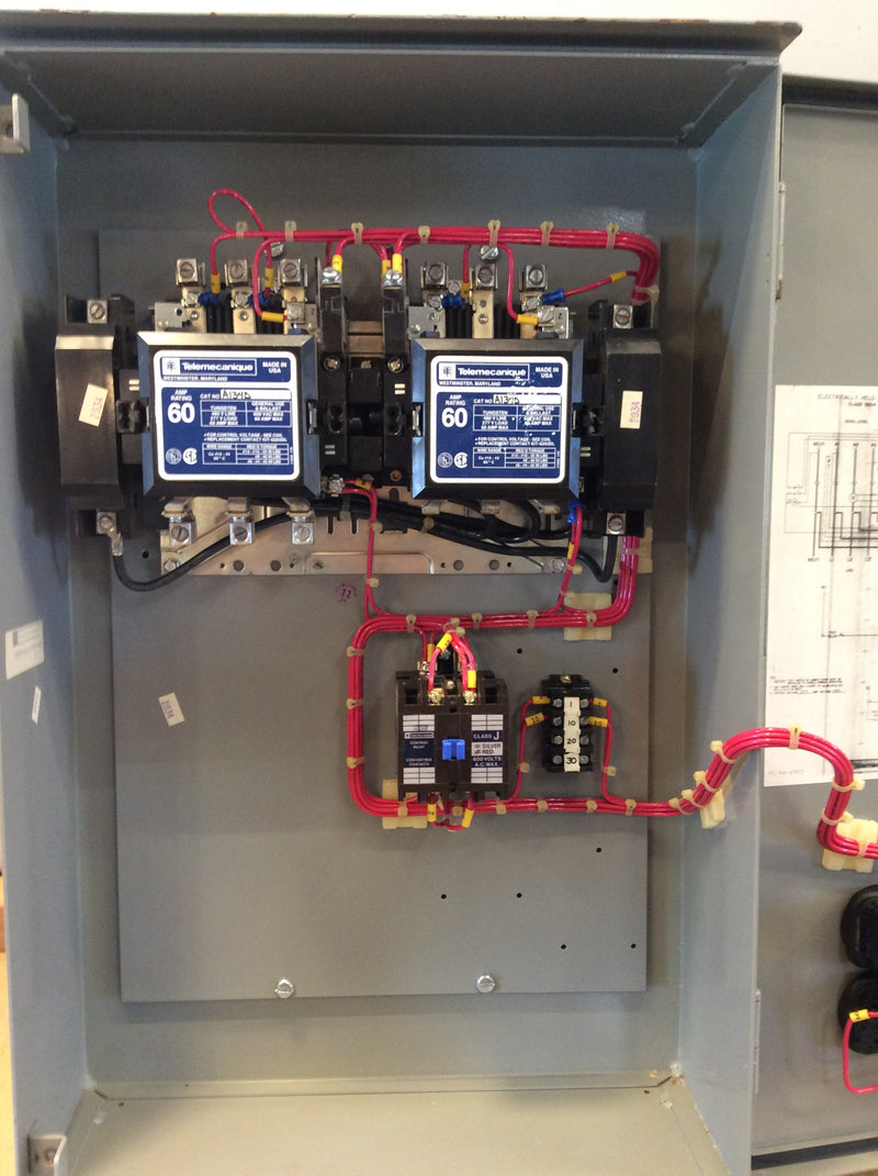 Telemecanique Class 8204 Electrically Held ATS B204D481-P1,P2,P3,P4,E3 3Ph 4 Wire Nema3R Enclosure