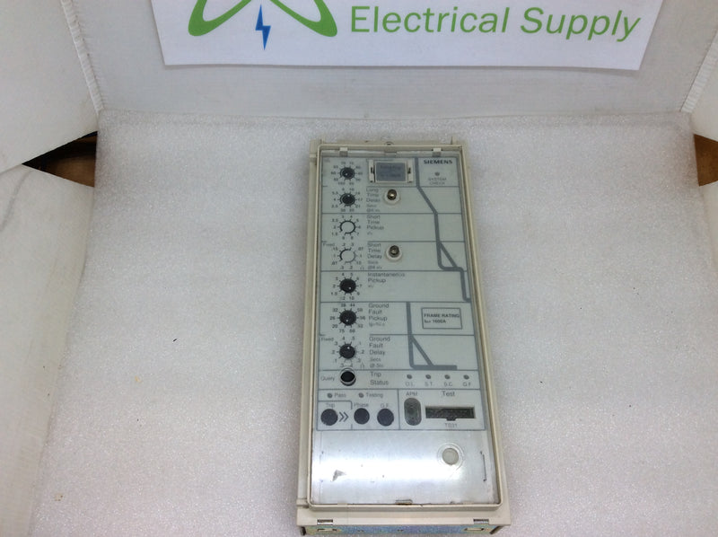 Siemens SB16TLG Type SB Trip Unit 1600A Frame Rating Pulled From Siemens SBA2016F Circuit Breaker