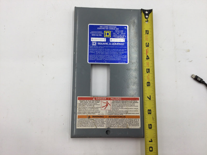 Square D QO2-4L70S 70 Amp 240V QO Load Center Cover Only 9.5" x 5"