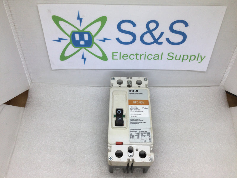 Eaton Cutler Hammer Type Hfd Circuit Breaker 2 Pole 125 Amp Hfd2125